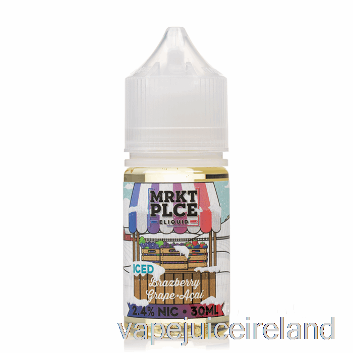 Vape Juice Ice Brazberry Grape Acai - MRKT Salts - 30mL 24mg